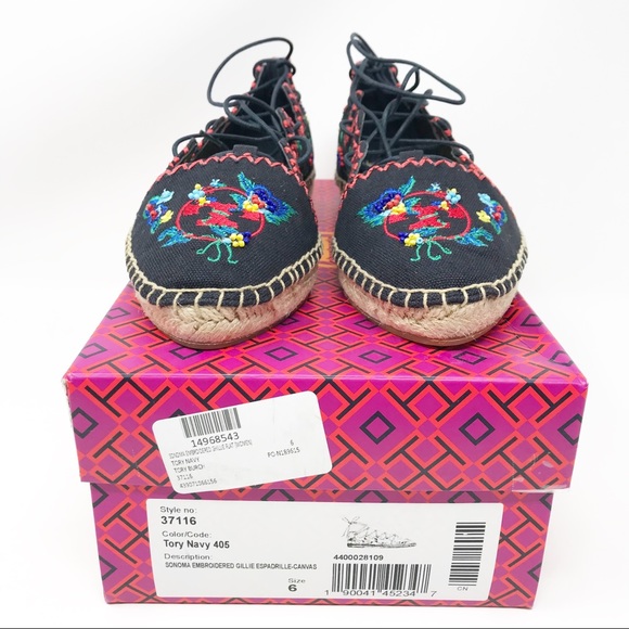 NEW Tory Burch Sonoma Embroidered Ghillie Flat 6 - Picture 5 of 8